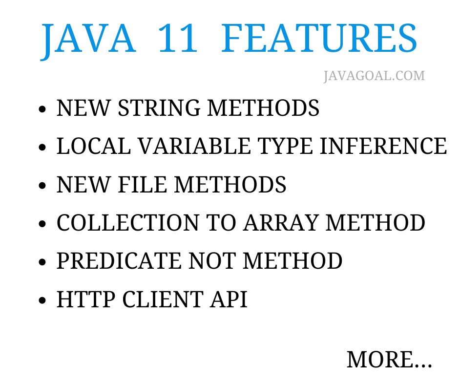 Java 11 features with examples