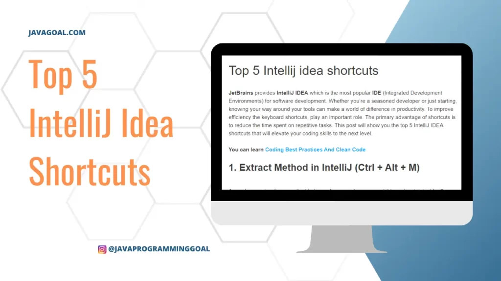 Top 5 Intellij idea shortcuts 